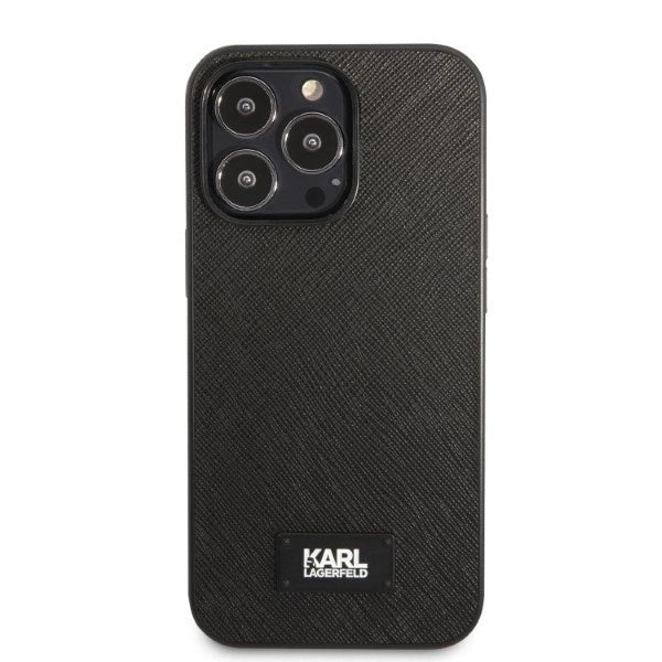 Karl Lagerfeld KLHCP13LSFMP2K iPhone 13 Pro / 13 6.1&quot; hardcase black/black Saffiano Plaque_2