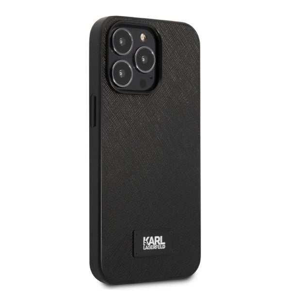 Karl Lagerfeld KLHCP13LSFMP2K iPhone 13 Pro / 13 6.1&quot; hardcase black/black Saffiano Plaque_3