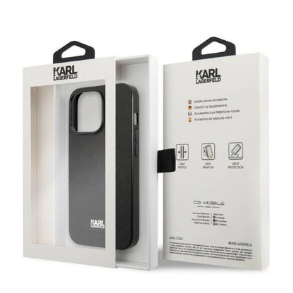 Karl Lagerfeld KLHCP13LSFMP2K iPhone 13 Pro / 13 6.1&quot; hardcase black/black Saffiano Plaque_7