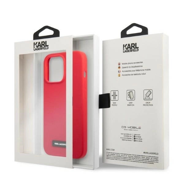 Karl Lagerfeld KLHCP13LSLMP1R iPhone 13 Pro / 13 6.1" hardcase red/red Silicone Plaque_7