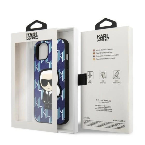 Karl Lagerfeld KLHCP13MPMNIKBL iPhone 13 6.1" hardcase blue/blue Monogram Ikonik Patch_7