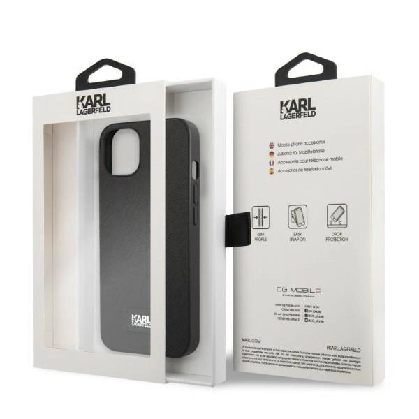 Karl Lagerfeld KLHCP13MSFMP2K iPhone 13 6.1" hardcase black/black Saffiano Plaque_7