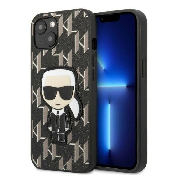 Karl Lagerfeld KLHCP13SPMNIKBK iPhone 13 mini 5.4" hardcase black/black Monogram Ikonik Patch_0