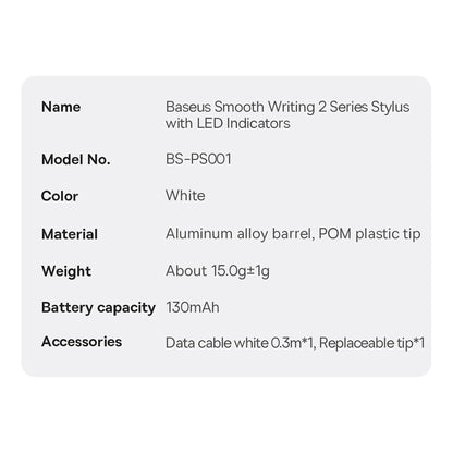 Active stylus for iPad Baseus Smooth Writing 2 SXBC060402 - white_24