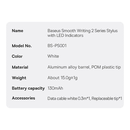 Active stylus for iPad Baseus Smooth Writing 2 SXBC060202 - white_27