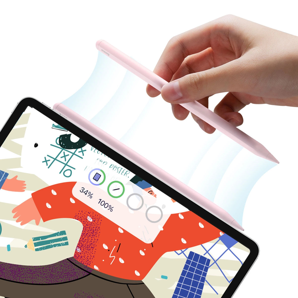 Active stylus stylus for iPad Baseus Smooth Writing 2 SXBC060104 - pink_1