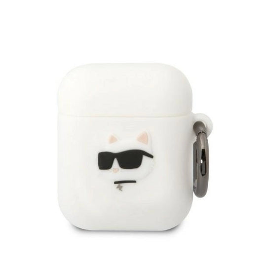 Karl Lagerfeld KLA2RUNCHH AirPods 1/2 cover white/white Silicone Choupette Head 3D_0