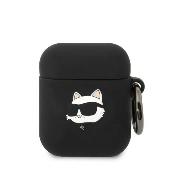 Karl Lagerfeld KLA2RUNCHK AirPods 1/2 cover black/black Silicone Choupette Head 3D_0