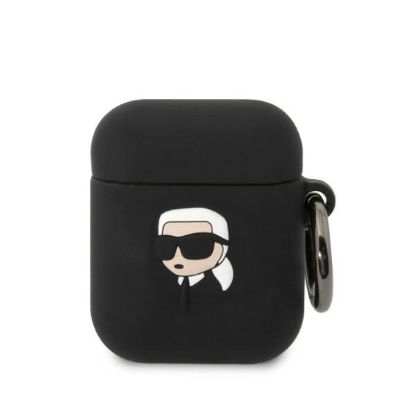 Karl Lagerfeld KLA2RUNIKK AirPods 1/2 cover black/black Silicone Karl Head 3D_0