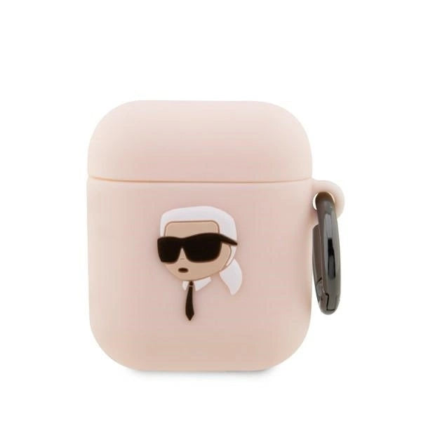 Karl Lagerfeld KLA2RUNIKP AirPods 1/2 cover pink/pink Silicone Karl Head 3D_0