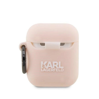 Karl Lagerfeld KLA2RUNIKP AirPods 1/2 cover pink/pink Silicone Karl Head 3D_1