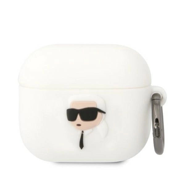 Karl Lagerfeld KLA3RUNIKH AirPods 3 cover white/white Silicone Karl Head 3D_0