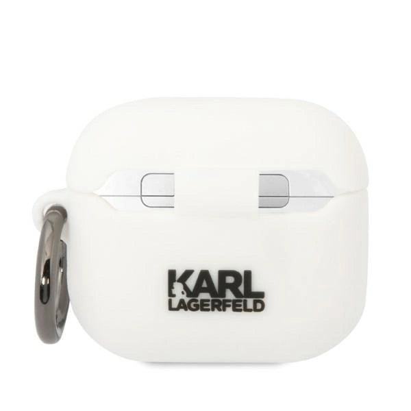 Karl Lagerfeld KLA3RUNIKH AirPods 3 cover white/white Silicone Karl Head 3D_1