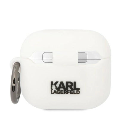Karl Lagerfeld KLA3RUNIKH AirPods 3 cover white/white Silicone Karl Head 3D_1
