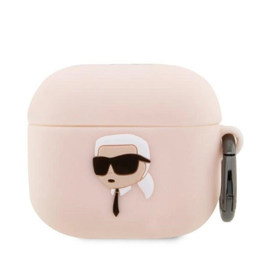 Karl Lagerfeld KLA3RUNIKP AirPods 3 cover pink/pink Silicone Karl Head 3D_0