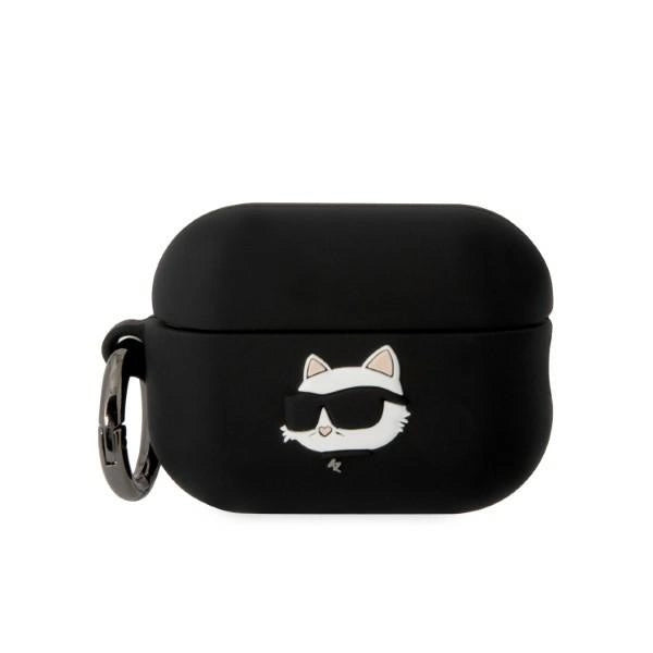 Karl Lagerfeld KLAP2RUNCHK AirPods Pro 2 cover black/black Silicone Choupette Head 3D_0