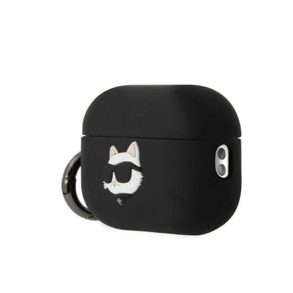 Karl Lagerfeld KLAP2RUNCHK AirPods Pro 2 cover black/black Silicone Choupette Head 3D_2