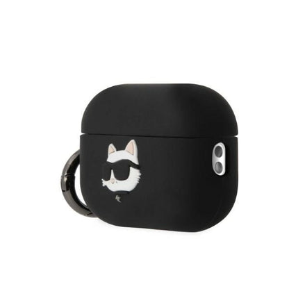 Karl Lagerfeld KLAP2RUNCHK AirPods Pro 2 cover black/black Silicone Choupette Head 3D_2