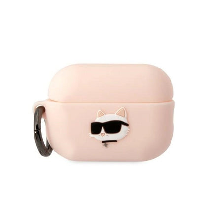 Karl Lagerfeld KLAP2RUNCHP AirPods Pro 2 cover pink/pink Silicone Choupette Head 3D_0