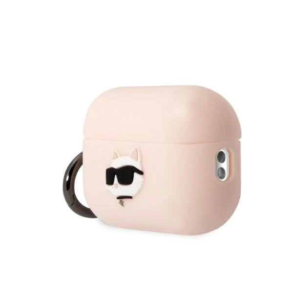 Karl Lagerfeld KLAP2RUNCHP AirPods Pro 2 cover pink/pink Silicone Choupette Head 3D_2