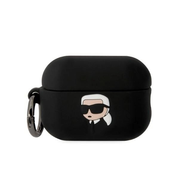 Karl Lagerfeld KLAP2RUNIKK AirPods Pro 2 cover black/black Silicone Karl Head 3D_0