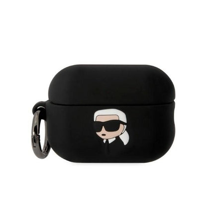 Karl Lagerfeld KLAP2RUNIKK AirPods Pro 2 cover black/black Silicone Karl Head 3D_0