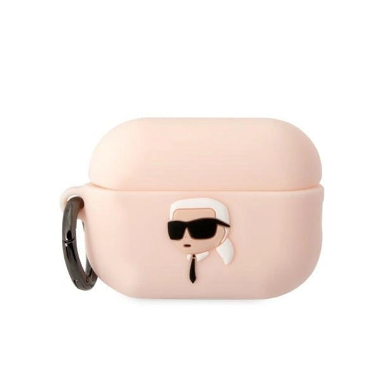 Karl Lagerfeld KLAP2RUNIKP AirPods Pro 2 cover pink/pink Silicone Karl Head 3D_0