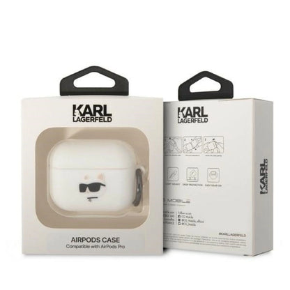 Karl Lagerfeld KLAPRUNCHH AirPods Pro cover white/white Silicone Choupette Head 3D_2