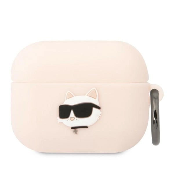 Karl Lagerfeld KLAPRUNCHP AirPods Pro cover pink/pink Silicone Choupette Head 3D_0