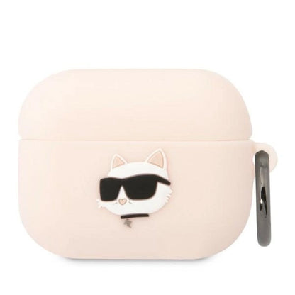 Karl Lagerfeld KLAPRUNCHP AirPods Pro cover pink/pink Silicone Choupette Head 3D_0