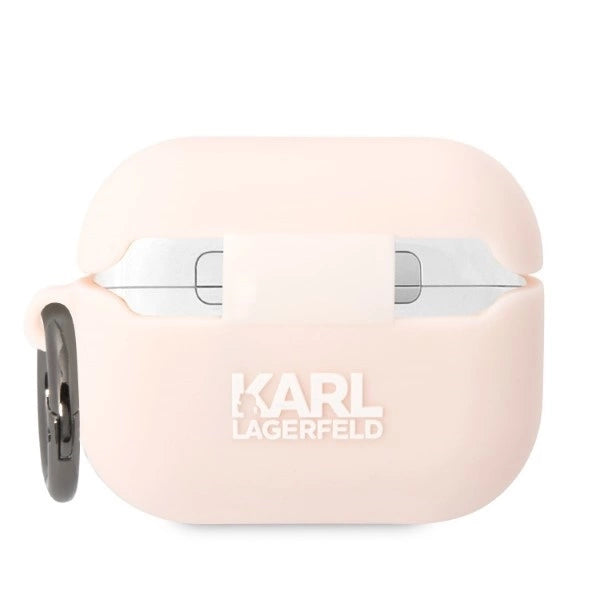 Karl Lagerfeld KLAPRUNCHP AirPods Pro cover pink/pink Silicone Choupette Head 3D_1