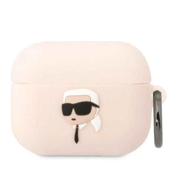 Karl Lagerfeld KLAPRUNIKP AirPods Pro cover pink/pink Silicone Karl Head 3D_0