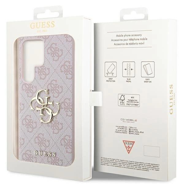 Guess GUHCS23L4GMGPI S23 Ultra S918 pink/pink hardcase 4G Big Metal Logo_7