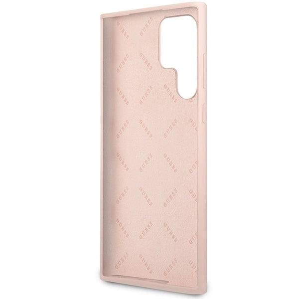 Guess GUHCS23LLSLMGPP S23 Ultra S918 pink/pink hardcase Silicone Script Metal Logo_6