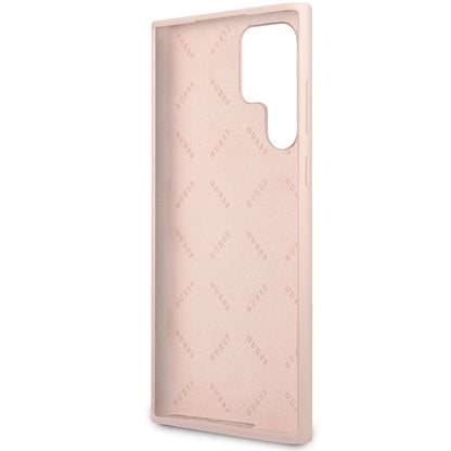 Guess GUHCS23LLSLMGPP S23 Ultra S918 pink/pink hardcase Silicone Script Metal Logo_6