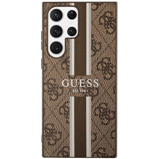 Guess GUHCS23LP4RPSW S23 Ultra S918 brown/brown hardcase 4G Printed Stripe_0