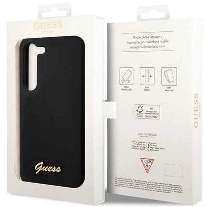 Guess GUHCS23MSLSMK S23+ S916 black/black hardcase Silicone Vintage Gold Logo_7
