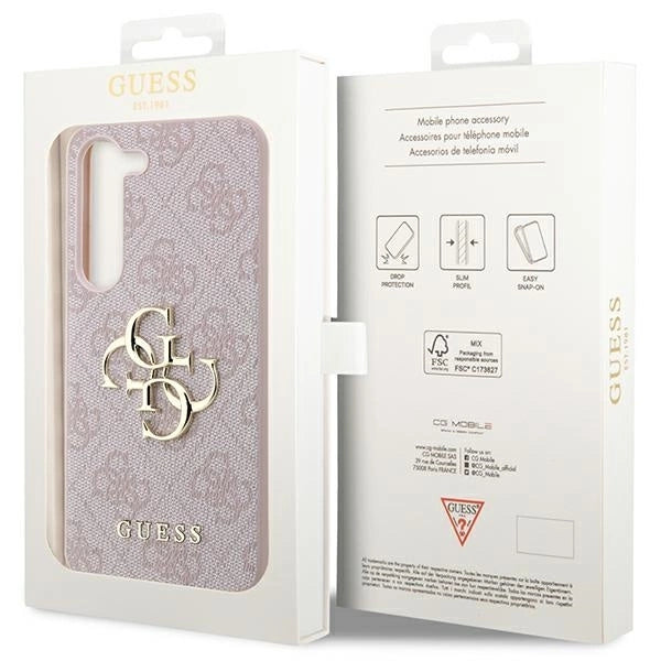Guess GUHCS23S4GMGPI S23 S911 pink/pink hardcase 4G Big Metal Logo_7
