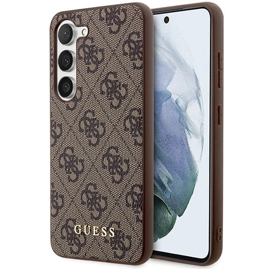 Guess GUHCS23SG4GFBR S23 S911 brown/brown hard case 4G Metal Gold Logo_0