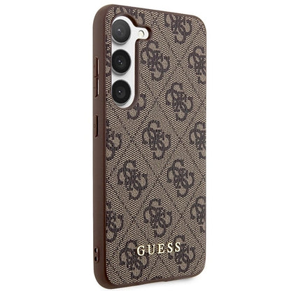 Guess GUHCS23SG4GFBR S23 S911 brown/brown hard case 4G Metal Gold Logo_3