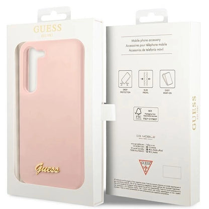 Guess GUHCS23SLSLMGPP S23 S911 pink/pink hardcase Silicone Script Metal Logo_7