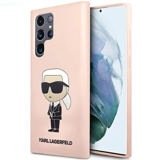 Karl Lagerfeld KLHCS23LSNIKBCP Sam S23 S918 Ultra hardcase pink/pink Silicone Ikonik_0