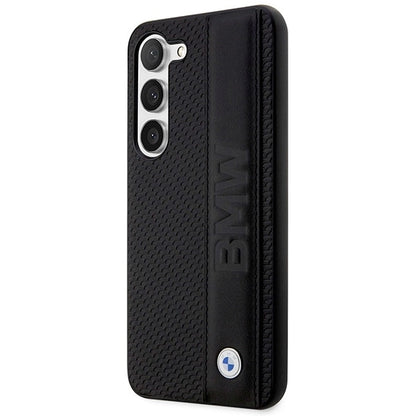 Case BMW BMHCS23M22RDPK S23+ S916 black/black hardcase Leather Textured &amp; Stripe_1