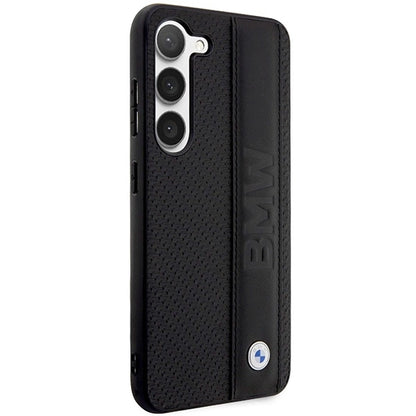 Case BMW BMHCS23M22RDPK S23+ S916 black/black hardcase Leather Textured &amp; Stripe_3