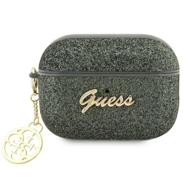 Guess GUAP2GLGSHA AirPods Pro 2 cover green/kaki Glitter Flake 4G Charm_0