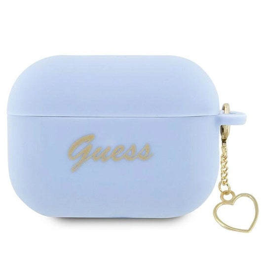 Guess GUAP2LSCHSB AirPods Pro 2 cover blue/blue Silicone Charm Heart Collection_0