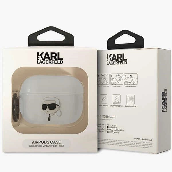 Karl Lagerfeld KLAP2HNIKTCT Airpods Pro 2 cover transparent Ikonik Karl Lagerfeld_3