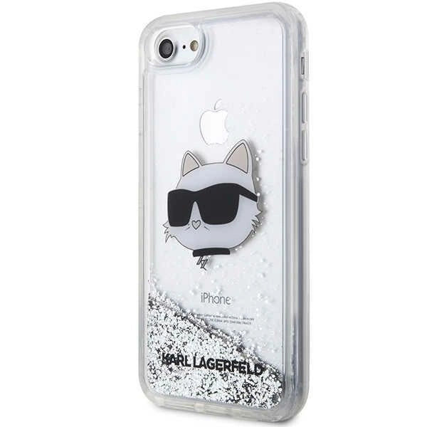 Karl Lagerfeld KLHCI8LNHCCS iPhone 7/8/ SE 2020/2022 silver/silver hardcase Glitter Choupette Head_1