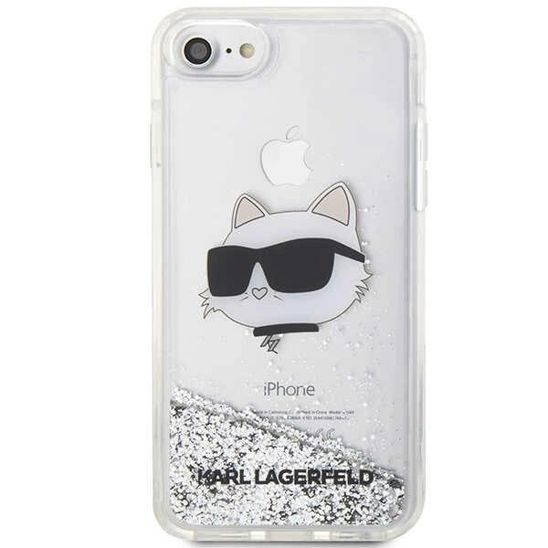 Karl Lagerfeld KLHCI8LNHCCS iPhone 7/8/ SE 2020/2022 silver/silver hardcase Glitter Choupette Head_2