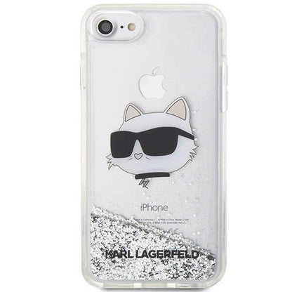 Karl Lagerfeld KLHCI8LNHCCS iPhone 7/8/ SE 2020/2022 silver/silver hardcase Glitter Choupette Head_2